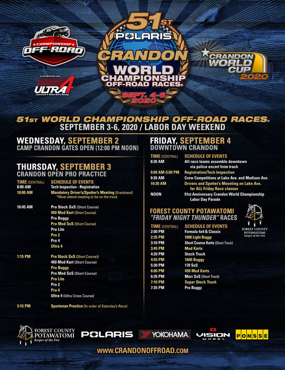 Crandon OffRoad World Championships Set For Labor Day Weekend 2020